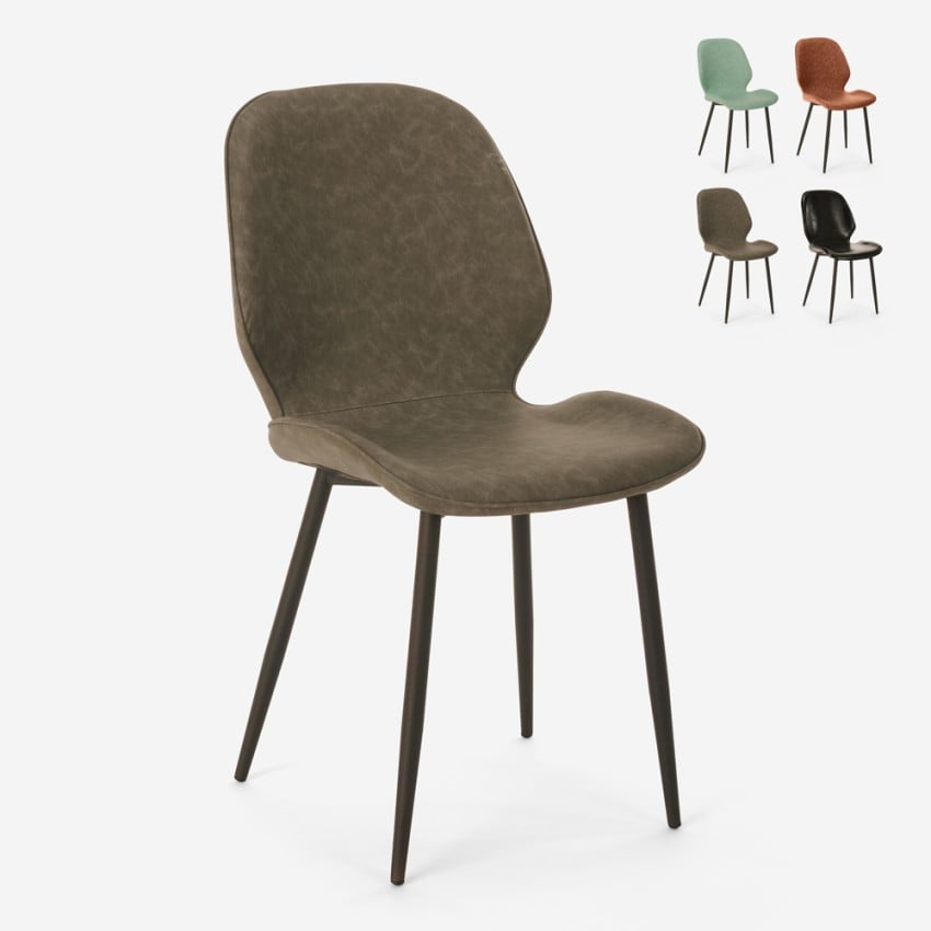 Moderne design stoel met metalen poten en kunstleren zitting Lyna Catalogus Moderne design stoel met metalen poten en kunstleren zitting Lyna Catalogus
