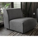 Canapé modulable 3 places en tissu de style moderne avec méridienne Jantra 
