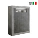 Buffet haut moderne séjour ciment noir 2 portes Sior CX Vente