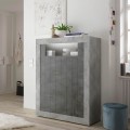 Buffet haut moderne séjour ciment noir 2 portes Sior CX Promotion