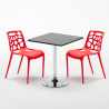 Vierkante salontafel zwart 70x70 cm en 2 gekleurde stoelen Gelateria Mojito Aankoop