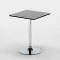Table Carrée Noire 70x70cm 2 Chaises Colorées Intérieur Bar Café Gelateria Mojito 