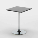 Vierkante salontafel zwart 70x70 cm en 2 gekleurde stoelen Gelateria Mojito 