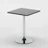 Vierkante salontafel zwart 70x70 cm en 2 gekleurde stoelen Gelateria Mojito 