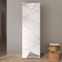 Armoire penderie porte-manteau d'entrée blanc brillant 1 porte Janine Réductions