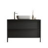 Meuble de salle de bains moderne noir suspendu au sol avec lavabo et 2 tiroirs Bloom 110 Modèle