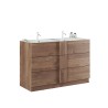 Meuble de salle de bains au sol 3 tiroirs en bois double lavabo 122x47x86cm Duet T Vente