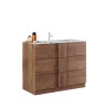 Mobiele badkamervloerkast van hout met 3 lades en Etoile keramische wastafel. Keuze