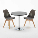 Ronde salontafel zwart 70x70 cm en 2 gekleurde stoelen Nordica Cosmopolitan Kosten
