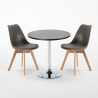 Ronde salontafel zwart 70x70 cm en 2 gekleurde stoelen Nordica Cosmopolitan Kosten