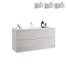 Meuble de salle de bains suspendu moderne lavabo avec 2 tiroirs blanc brillant Add Vente