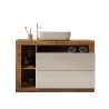 Meuble sous-lavabo moderne 2 tiroirs bois blanc avec vasque Jarad BW Dimensions