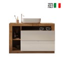 Meuble sous-lavabo moderne 2 tiroirs bois blanc avec vasque Jarad BW Choix