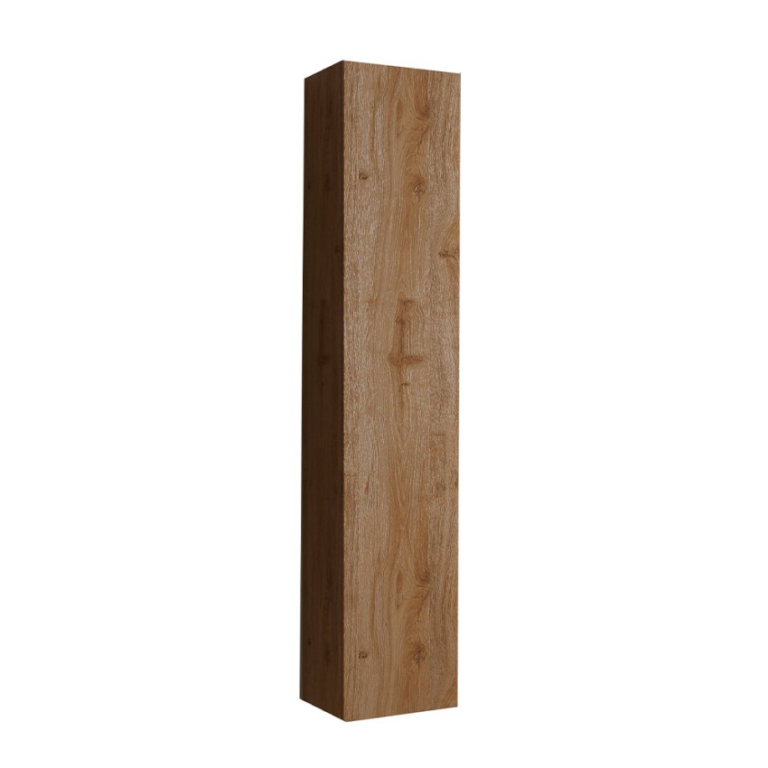Hangend badkamermeubel kolom 1 deur opbergruimte hout eiken Edon Aanbieding Hangend badkamermeubel kolom 1 deur opbergruimte hout eiken Edon Aanbieding