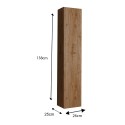 Colonne de salle de bain suspendue 1 porte rangement bois chêne Edon Remises