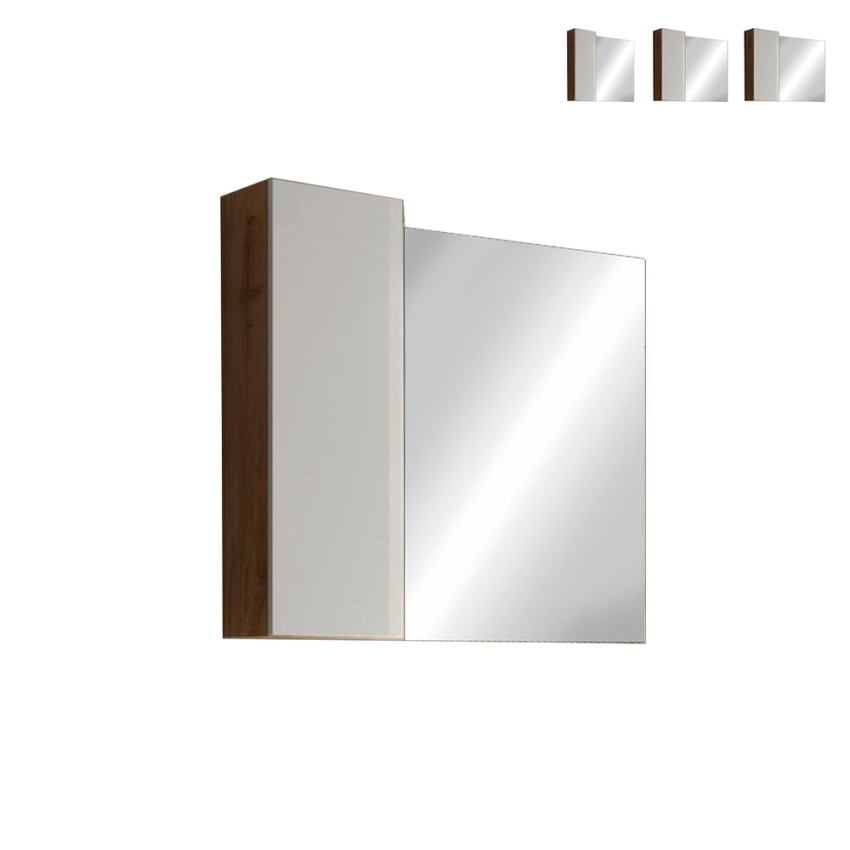 Badkamerspiegelkast Pilar BW met LED-verlichting, 1 deur, wit eikenhout Aanbod Badkamerspiegelkast Pilar BW met LED-verlichting, 1 deur, wit eikenhout Aanbod