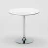 Ronde salontafel wit 70x70 cm en 2 gekleurde stoelen Nordica Long Island 