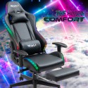 The Horde Comfort gaming stoel met ergonomisch design, voetsteun en RGB LED 