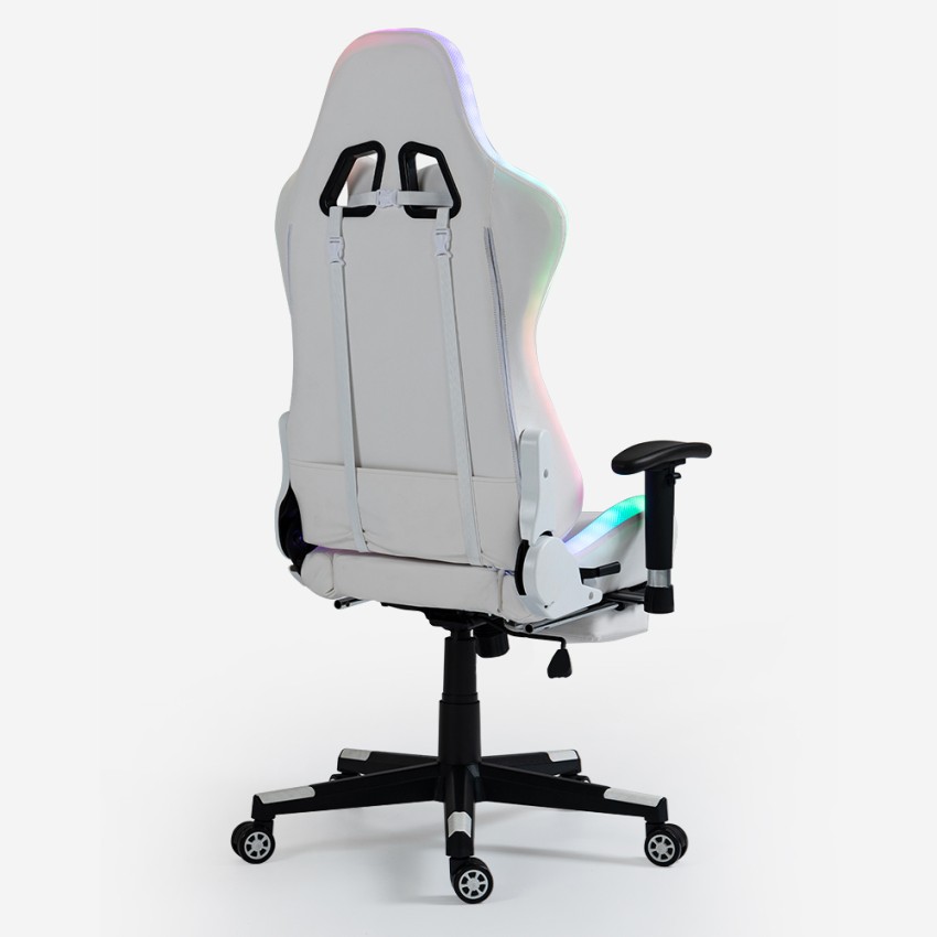 Pixy Comfort fauteuil de jeu bureau ergonomique repose-pieds LED RGB