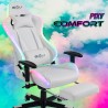 Ergonomische gaming- of kantoorstoel Pixy Comfort met voetenbankje en LED 