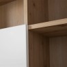 Bibliothèque moderne en chêne à 2 portes en blanc brillant pour salon Sharon Réductions