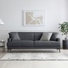 Comfortabele 3-zitsbank 200 cm met metalen poten en zwarte stof Egbert Aanbieding