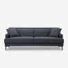 Comfortabele 3-zitsbank 200 cm met metalen poten en zwarte stof Egbert Verkoop