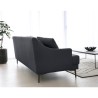 Comfortabele 3-zitsbank 200 cm met metalen poten en zwarte stof Egbert Voorraad