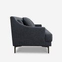 Comfortabele 3-zitsbank 200 cm met metalen poten en zwarte stof Egbert Korting