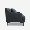 Comfortabele 3-zitsbank 200 cm met metalen poten en zwarte stof Egbert Korting