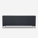 Comfortabele 3-zitsbank 200 cm met metalen poten en zwarte stof Egbert Catalogus