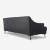 Comfortabele 3-zitsbank 200 cm met metalen poten en zwarte stof Egbert Kortingen