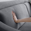 Comfortabele 3-zitsbank 200 cm met metalen poten en zwarte stof Egbert Model