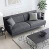 Comfortabele 3-zitsbank 200 cm met metalen poten en zwarte stof Egbert Keuze