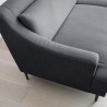 Comfortabele 3-zitsbank 200 cm met metalen poten en zwarte stof Egbert Karakteristieken