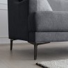 Comfortabele 3-zitsbank 200 cm met metalen poten en zwarte stof Egbert Afmetingen