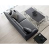 Comfortabele 3-zitsbank 200 cm met metalen poten en zwarte stof Egbert Kosten