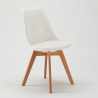 Vierkante salontafel wit 70x70 cm en 2 gekleurde stoelen Nordica Cocktail 