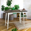 Table haute de cuisine et bar style industriel pour tabourets 120x60x106 Catal Remises