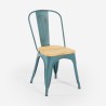 Industriële metalen stoelen met houten zitting: Steel Old Wood Top Light Kortingen