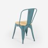 Industriële metalen stoelen met houten zitting: Steel Old Wood Top Light Voorraad