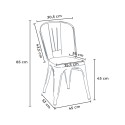Industriële metalen stoelen met houten zitting: Steel Old Wood Top Light Afmetingen