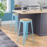 tabouret haut en métal pour cuisine-bar plateau en bois steel up wood Réductions