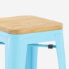 tabouret haut en métal pour cuisine-bar plateau en bois steel up wood 
