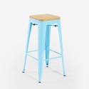 tabouret haut en métal pour cuisine-bar plateau en bois steel up wood Caractéristiques