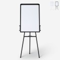 Magnetisch whiteboard 90x60c m met statief en flipover Cletus M Aanbieding