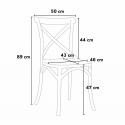Ronde salontafel zwart 70x70 cm en 2 gekleurde stoelen Vintage Cosmopolitan 