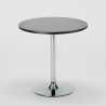 Ronde salontafel zwart 70x70 cm en 2 gekleurde stoelen Vintage Cosmopolitan 