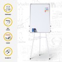 Magnetisch whiteboard 100x70 cm met klem voor papierblokken Cletus L Kortingen