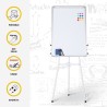 Magnetisch whiteboard 100x70 cm met klem voor papierblokken Cletus L Kortingen